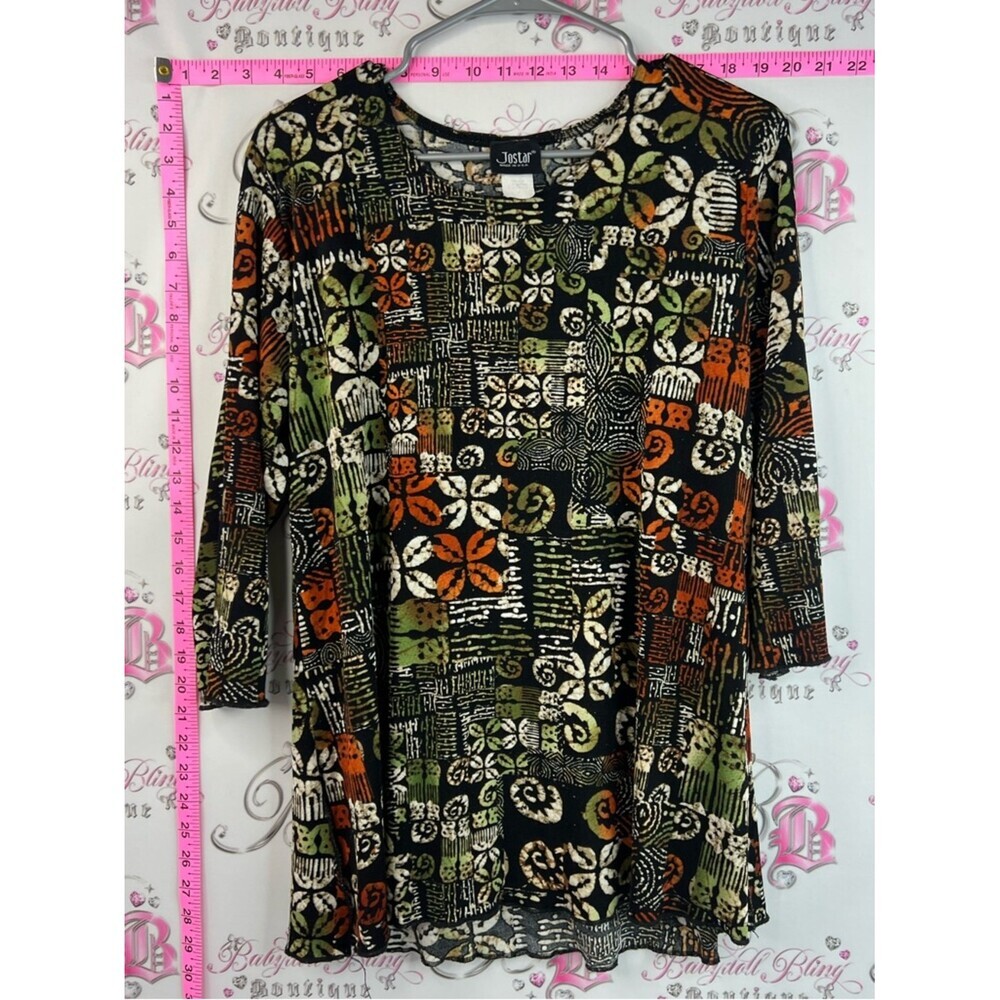 Jostar vintage shirt abstract Multicolor Geometric Print Long Sleeve Top